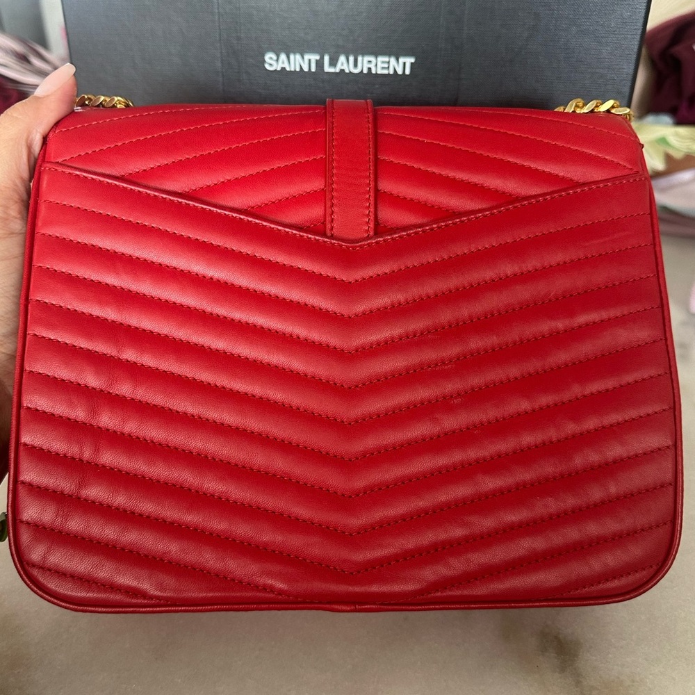 Saint Laurent Red Quilted Leather Bag - Picture 14 of 14